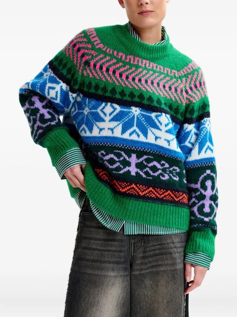 Essentiel Antwerp geometric-pattern sweater - Green