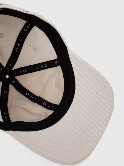 IRO czapka z daszkiem bawełniana kolor biały z aplikacją