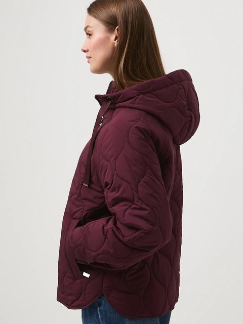 Medicine kurtka damska kolor bordowy przejściowa oversize - zdjęcie produktu nr 2