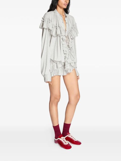 DRIES VAN NOTEN ruffled shorts - Grey