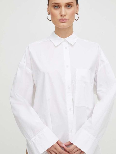 By Malene Birger koszula bawełniana damska kolor biały relaxed z kołnierzykiem klasycznym
