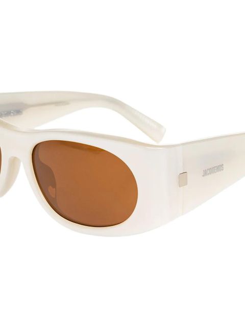 Jacquemus oval-frame sunglasses - Neutrals - zdjęcie produktu nr 2