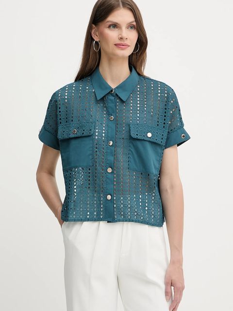 Morgan koszula damska kolor zielony relaxed z kołnierzykiem klasycznym CITILI - zdjęcie produktu nr 1