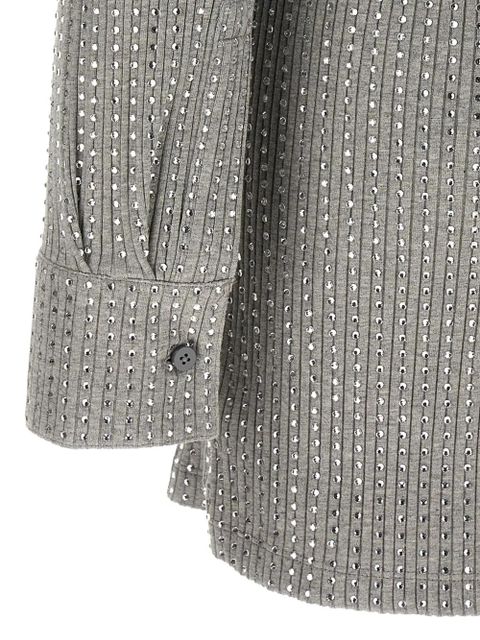 The Attico rhinestone-appliqué dress - Grey