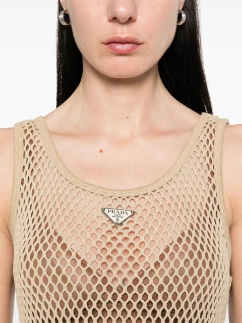 Prada open-knit tank top - Neutrals