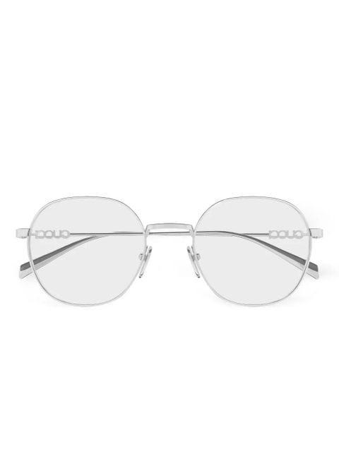 Gucci Eyewear logo round-frame glasses - Silver - zdjęcie produktu nr 1