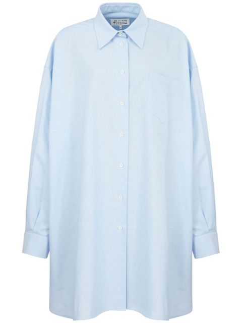 Maison Margiela drop-shoulder cotton shirt - Blue - zdjęcie produktu nr 1