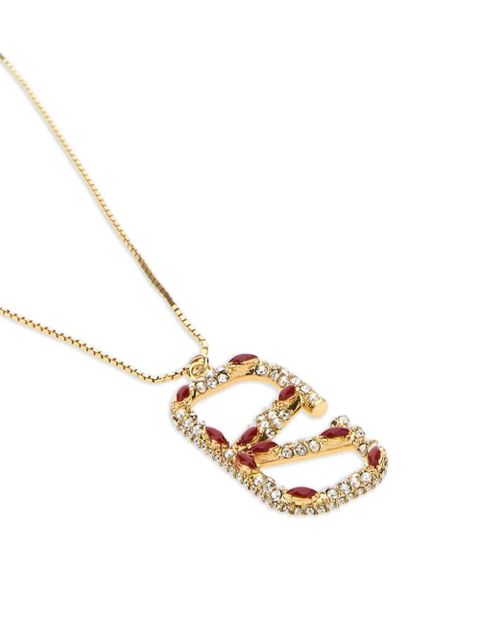 Valentino Garavani VLogo Signature crystal-embellished necklace - Gold