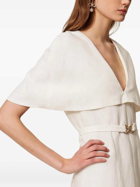 TWINSET cape belted mini dress - White