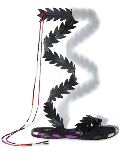 PUCCI Edera leather flat sandals - Black - zdjęcie produktu nr 1