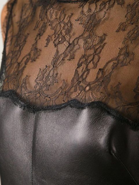 Valentino Garavani lace-panel corset-design gown - Black