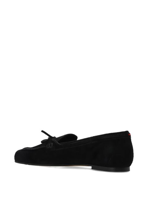Aeyde bow-detail suede loafers - Black