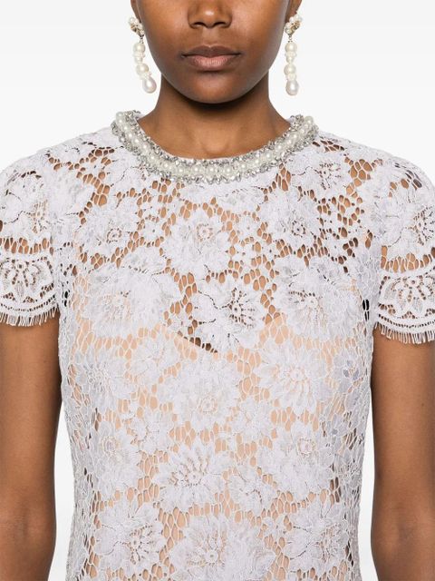 Self-Portrait lace mini dress - Purple