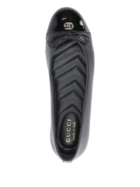 Gucci logo ballerina slides - Black