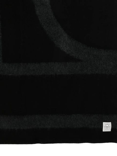 TOTEME monogram-print scarf - Black