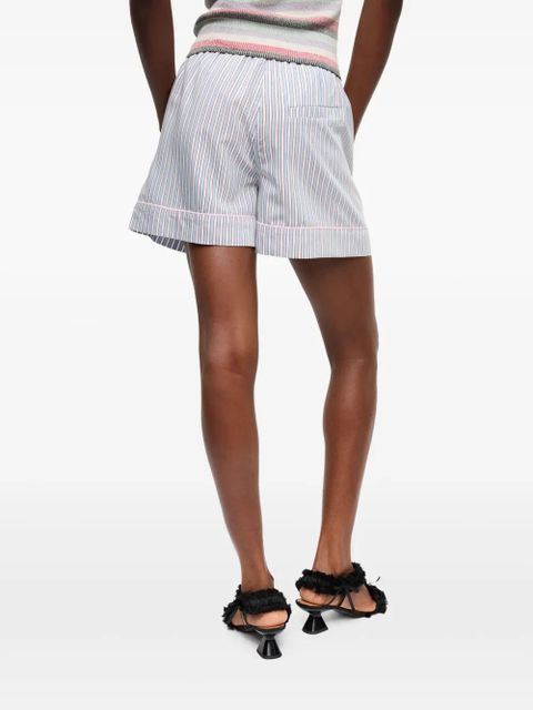 GANNI striped shorts - White
