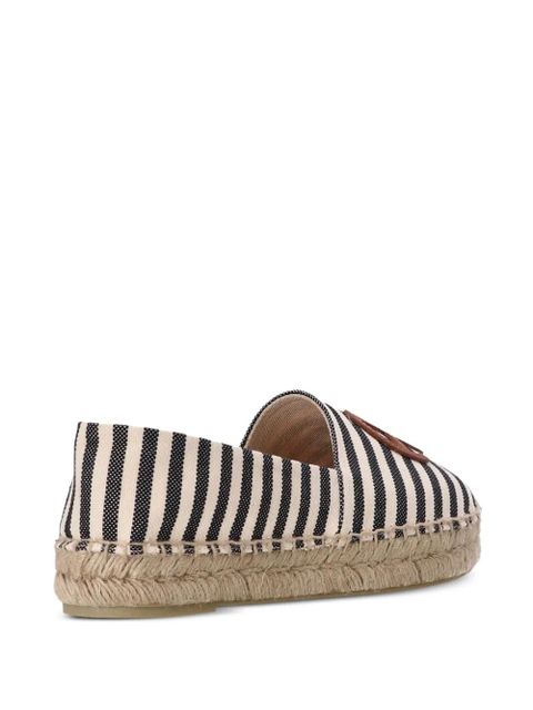 ANINE BING striped logo flat espadrilles - White