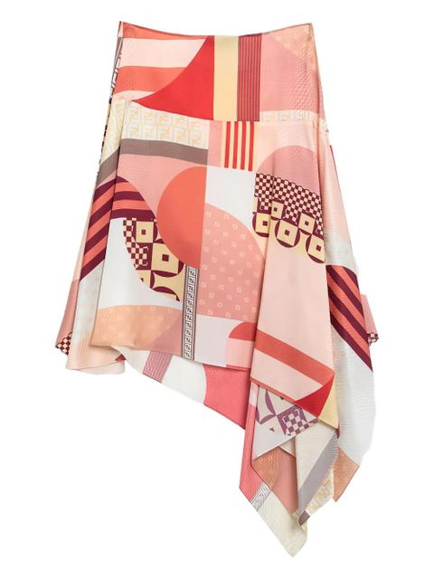 FENDI asymmetric graphic-print skirt - Orange - zdjęcie produktu nr 1