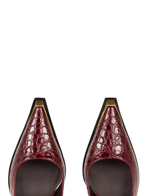 ETRO crocodile-embossed pumps - Red
