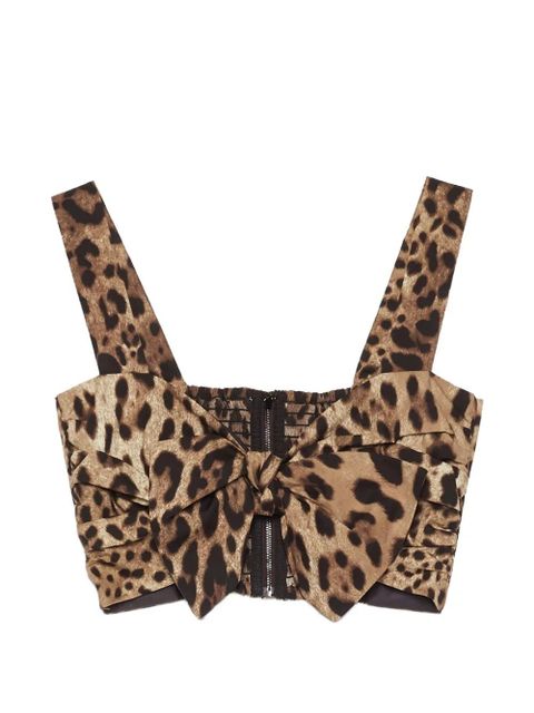 Dolce & Gabbana animal print sweetheart bow tank top - Neutrals - zdjęcie produktu nr 1