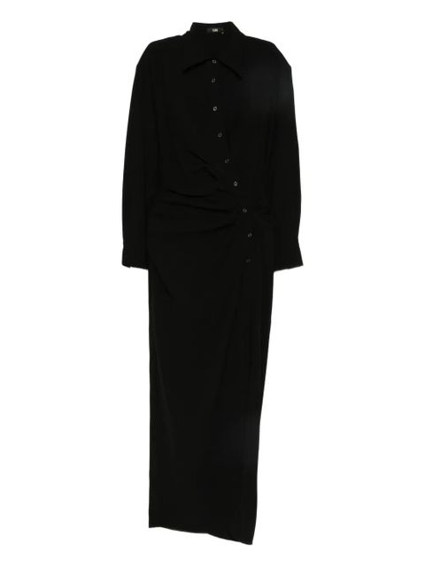 Eleh buttoned draped dress - Black - zdjęcie produktu nr 1