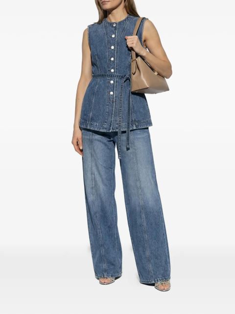 Sportmax buttoned belted top - Blue - zdjęcie produktu nr 2