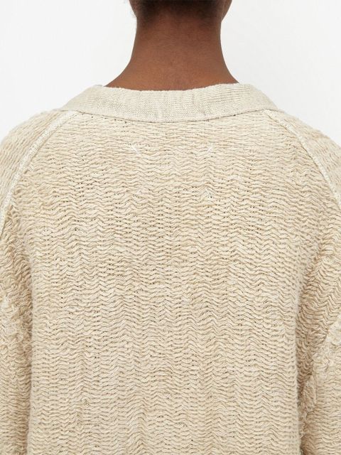 Maison Margiela raw-edge V-neck cardigan - Neutrals
