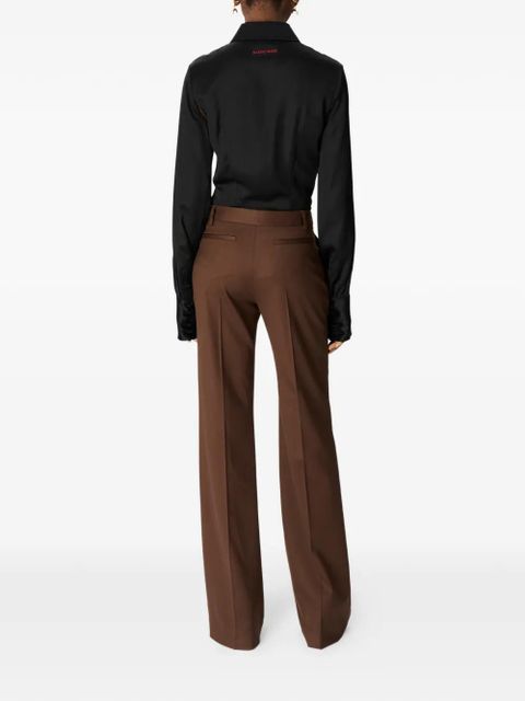 Marine Serre virgin-wool tailored trousers - Brown