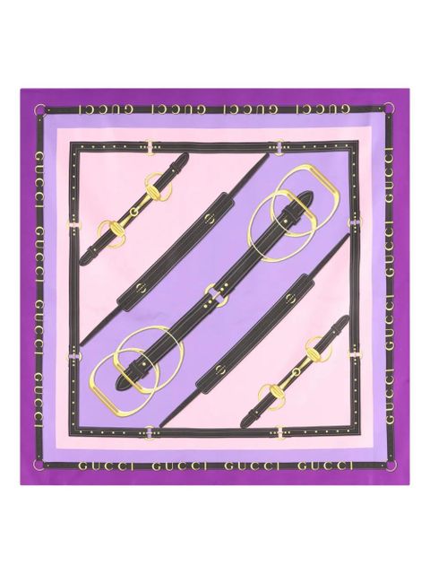 Gucci printed twill scarf - Purple - zdjęcie produktu nr 1