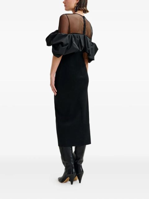 Essentiel Antwerp Isatis ruffled tulle midi dress - Black