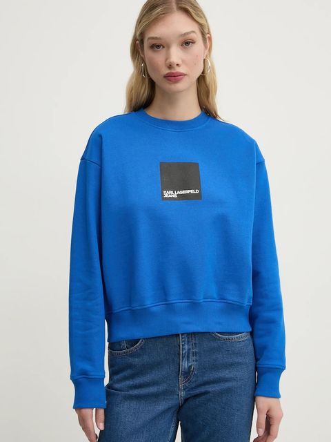Karl Lagerfeld Jeans bluza bawełniana damska kolor niebieski z nadrukiem A1W20006 - zdjęcie produktu nr 1