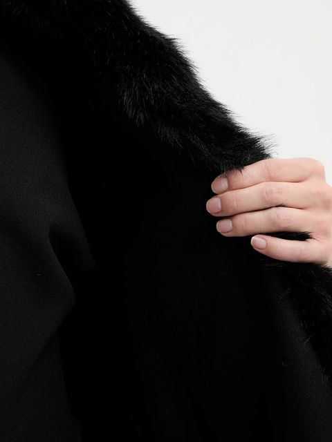 Marciano by Guess płaszcz z dodatkiem wełny LILIANA kolor czarny 5BGL46 7125A