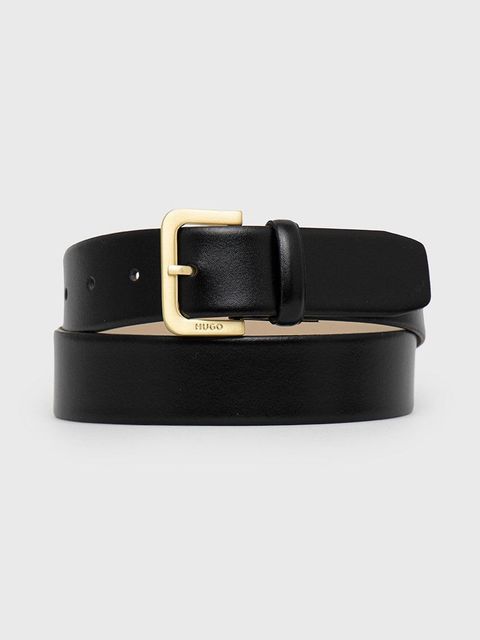 HUGO pasek skórzany 50471316 damski kolor czarny 50471316 - zdjęcie produktu nr 1