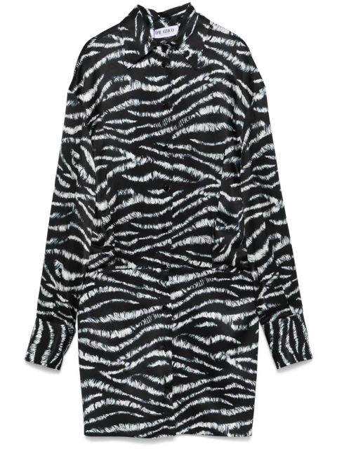 The Attico zebra-print mini dress - Black - zdjęcie produktu nr 1