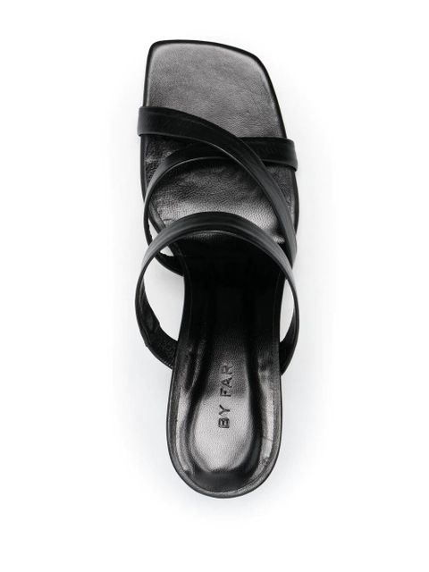 BY FAR square-toe leather sandals - Black