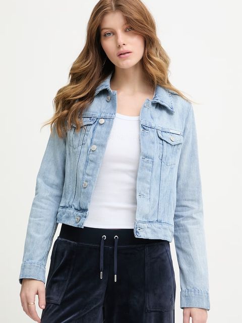 Juicy Couture kurtka jeansowa damska bawełniana DIAMANTE CROPPE - zdjęcie produktu nr 2