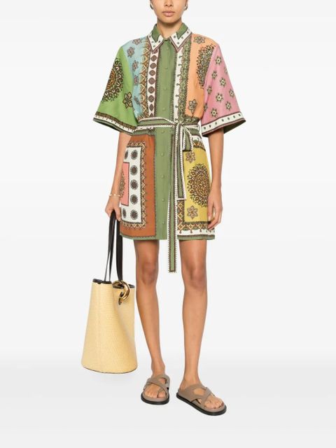 ALEMAIS Contina printed mini dress - Green