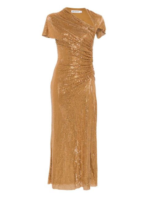 Self-Portrait rhinestoned-embellished midi dress - Gold - zdjęcie produktu nr 1