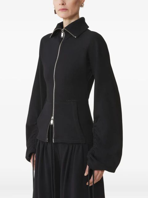 Lanvin drawstring-cuff zip-front jacket - Black