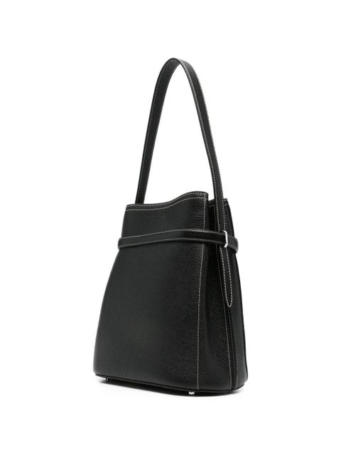 TOTEME belted grained leather bucket bag - Black - zdjęcie produktu nr 2
