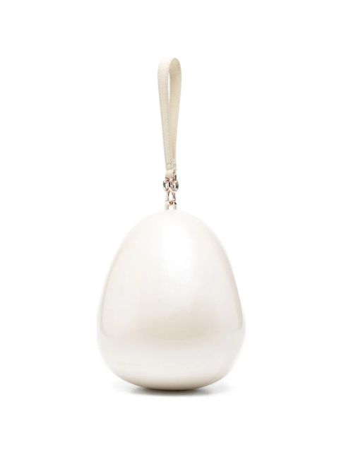 Simone Rocha large pearl egg floral-beaded cross body bag - White
