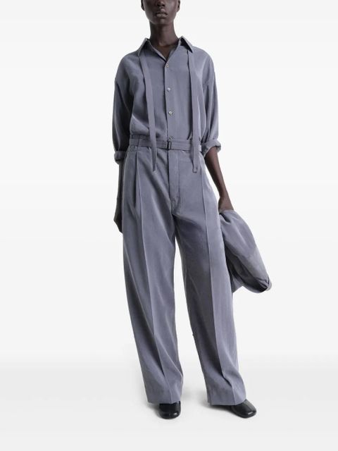 LEMAIRE silk belted pants - Grey - zdjęcie produktu nr 2