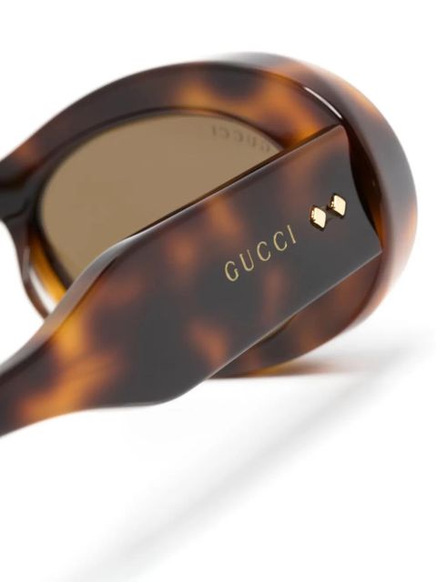 Gucci Eyewear tortoiseshell oval-frame sunglasses - Brown