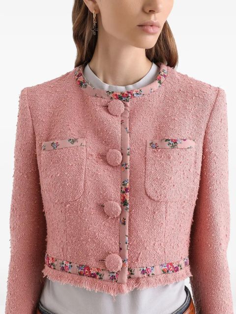 Dolce & Gabbana floral-trim jacket - Pink