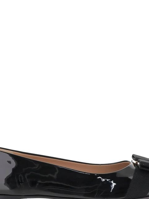 Ferragamo Vara-bow leather ballet shoes - Black