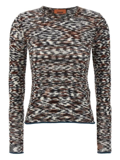 Missoni abstract-print round-neck sweater - Brown - zdjęcie produktu nr 1