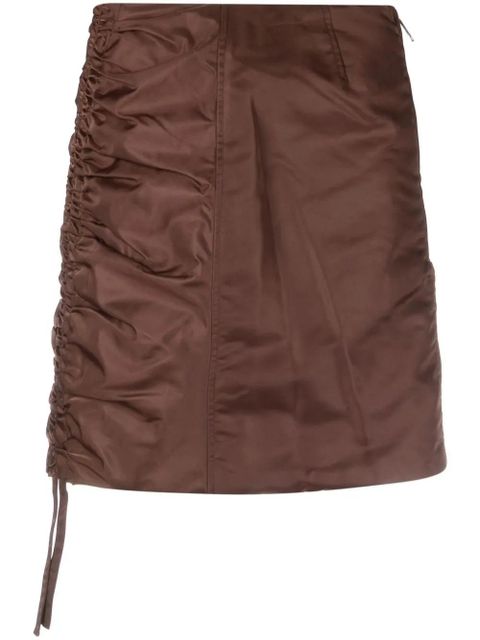 GANNI gathered mini skirt - Brown - zdjęcie produktu nr 1