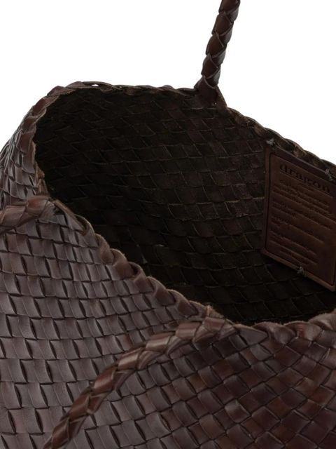 DRAGON DIFFUSION Santa Croce woven-leather tote bag - Brown