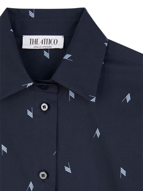 The Attico flag-print asymmetric shirt - Blue