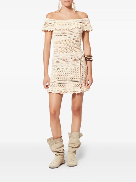 MARANT ÉTOILE Zoa crochet mini dress - Neutrals - zdjęcie produktu nr 2